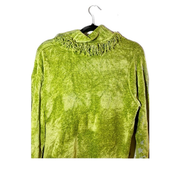 Women’s XL United States Sweaters Green Fringe Turtleneck Pullover Sweater - Picture 4 of 5